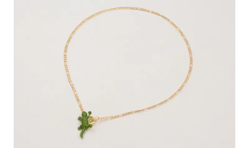 Collar cadena eslabones intercalados dorado mate c