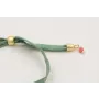 Pulsera regulable de seda plana verde con tubo arq