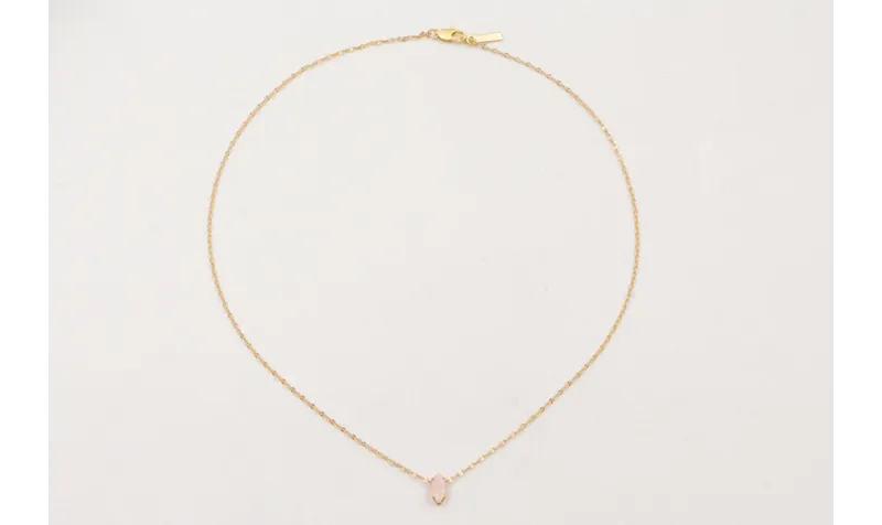 Solitario cadena micro ovalo dorado mate con colga