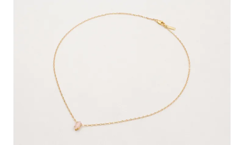 Solitario cadena micro ovalo dorado mate con colga