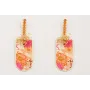 Pendientes cadena strass cristal naranja con colga