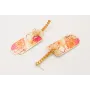 Pendientes cadena strass cristal naranja con colga