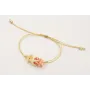 Pulsera hilo dorado con nudo serpiente con burruño