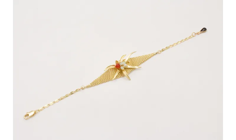 Pulsera cadena eslabones ovalados con centro pieza