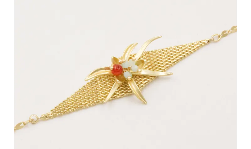 Pulsera cadena eslabones ovalados con centro pieza