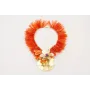 Collar lentejuelas flecos naranjas con centro flor