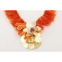 Collar lentejuelas flecos naranjas con centro flor