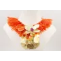 Collar lentejuelas flecos naranjas con centro flor