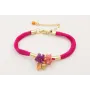 Pulsera seda natural rellena fucsia con tubo arque
