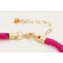Pulsera seda natural rellena fucsia con tubo arque