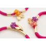 Pulsera seda natural rellena fucsia con tubo arque