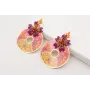 Pendientes perno hojas esmaltadas nectarina con ca