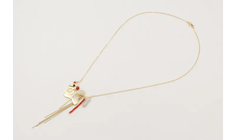 Collar cadena eslabón pequeño con colgante libélul