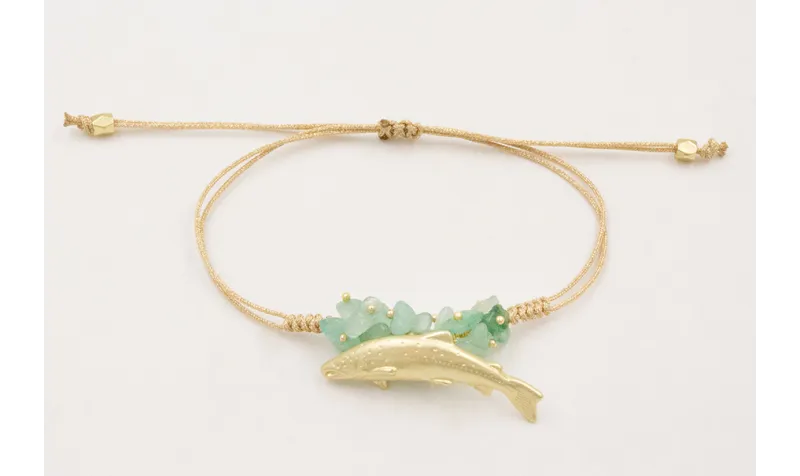 Pulsera hilo metalico dorado mate con nudo serpien