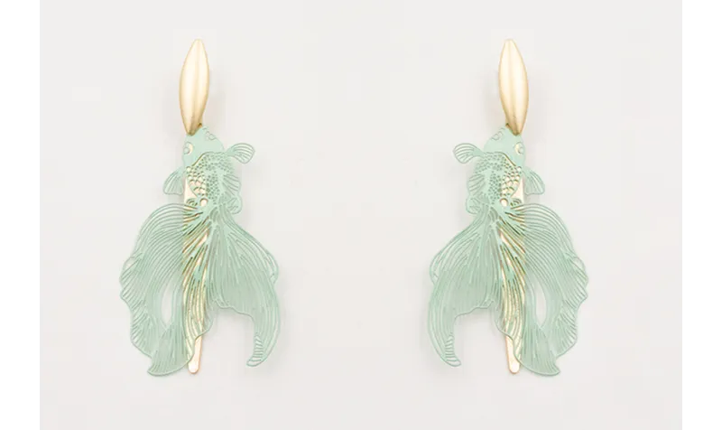 Pendientes ovalo concavo dorado mate con colgante 