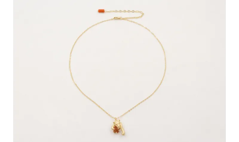 Collar cadena eslabón pequeño con colgante tigre y