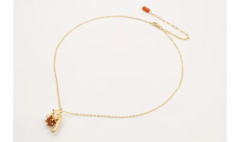 Collar cadena eslabón pequeño con colgante tigre y