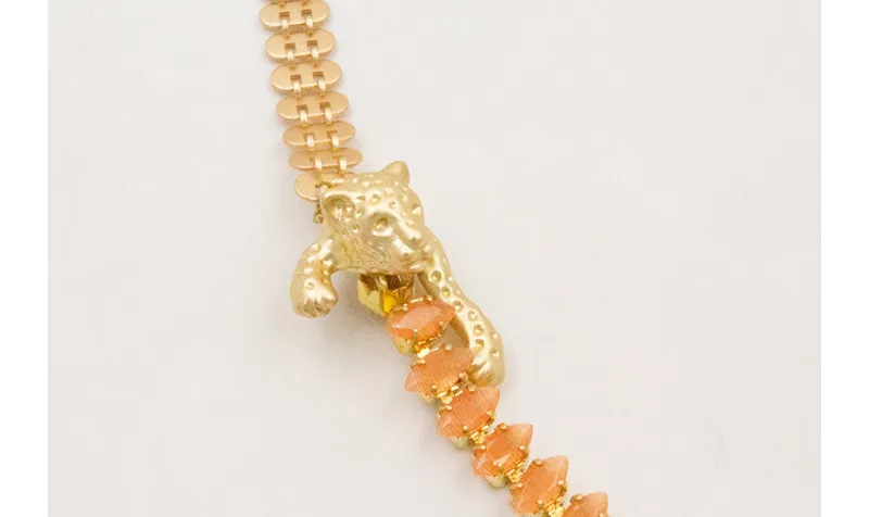 Collar cadena de strass cristal naranja y cadena l