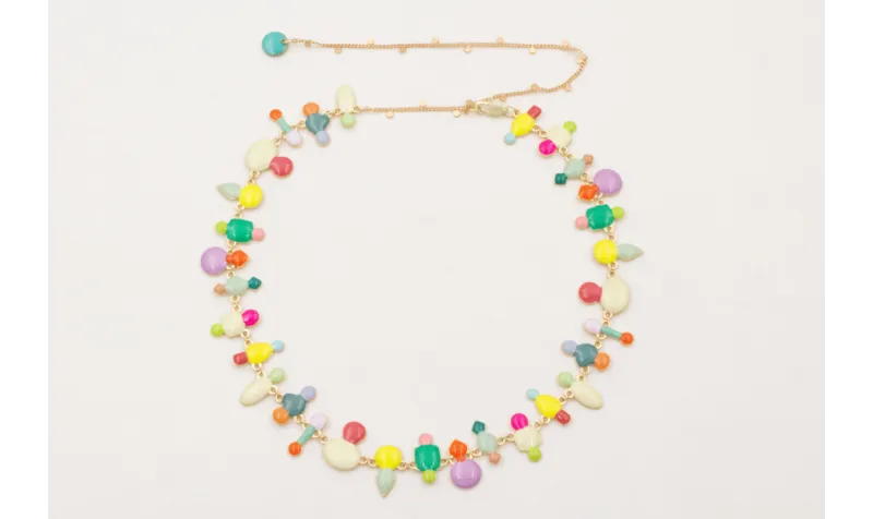 Collar esmaltitos de colores a 2 alturas con caden