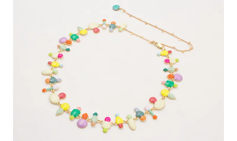 Collar esmaltitos de colores a 2 alturas con caden