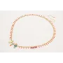 Collar cadena cerillas rojo coral con esmaltitos d