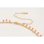 Collar cadena cerillas rojo coral con esmaltitos d