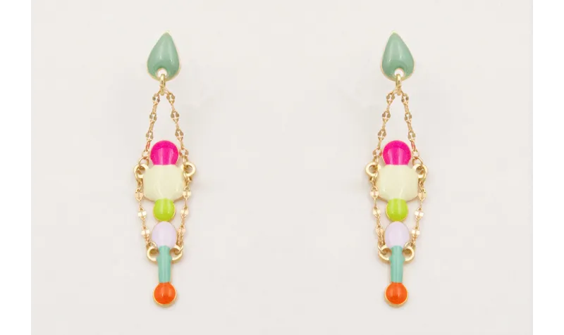 Pendientes perno gota esmaltado turquesa con esmal