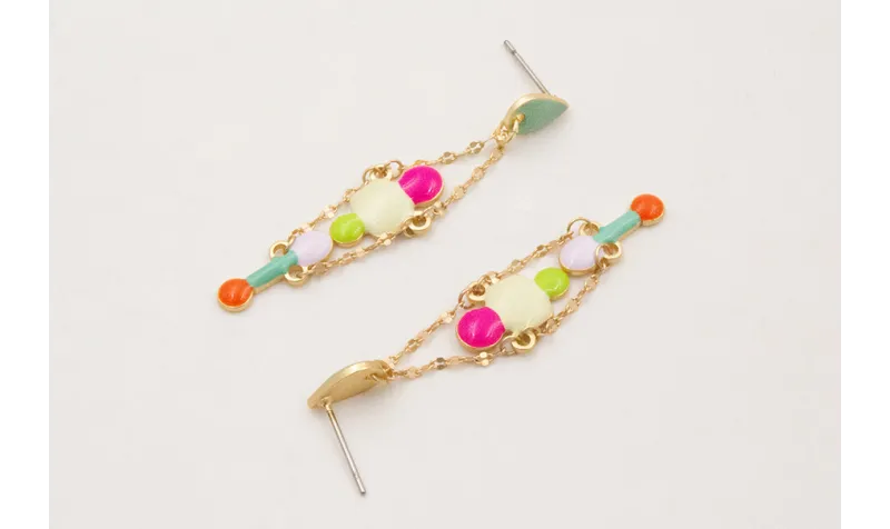 Pendientes perno gota esmaltado turquesa con esmal