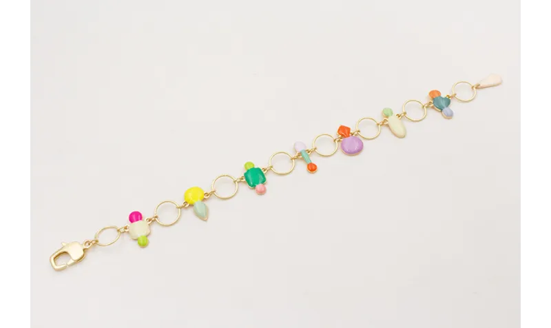 Pulsera con esmaltitos de colores con arandelas gr