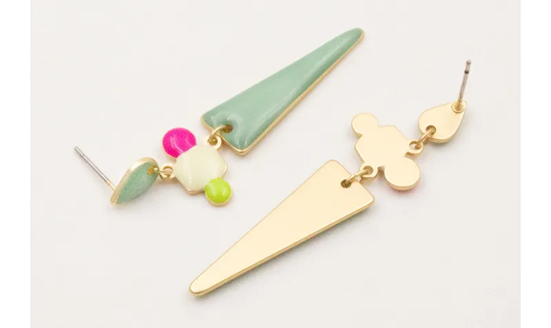 Pendientes perno gota esmaltada turquesa con esmal