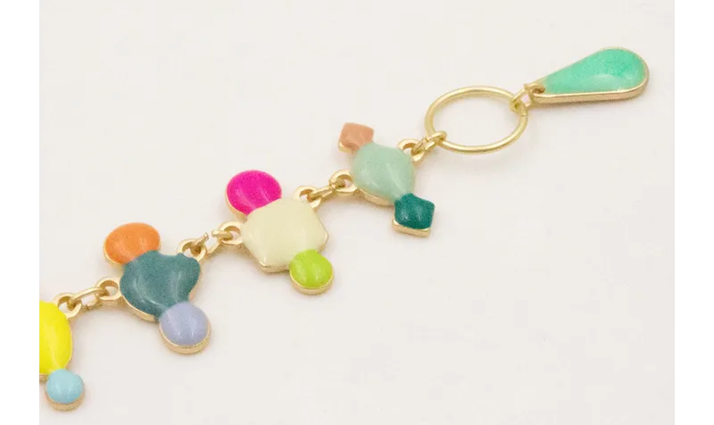 Pulsera esmaltitos de distintos colores rematada c