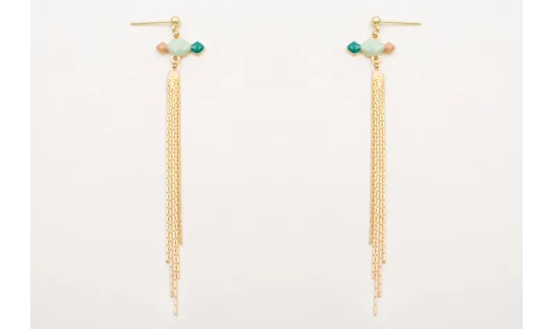 Pendientes perno bolita dorada mate con eslamatito