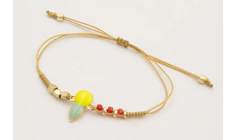 Pulsera hilo metalico dorado nudo serpiente con es