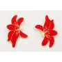 Pendientes flor roja.