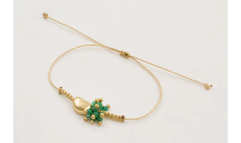 Pulsera ACERO INOX. Hilo metalico color dorado con