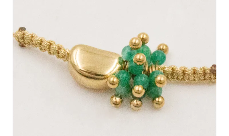 Pulsera ACERO INOX. Hilo metalico color dorado con