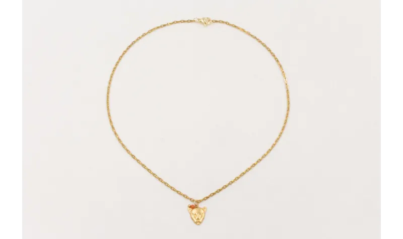 Solitario ACERO INOX. Cadena eslabón gota zig-zag 