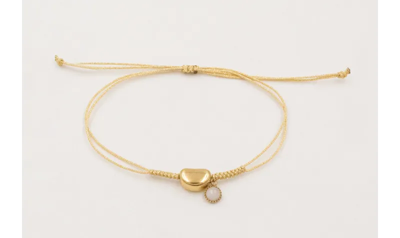 Pulsera ACERO INOX. Hilo metalico color dorado con