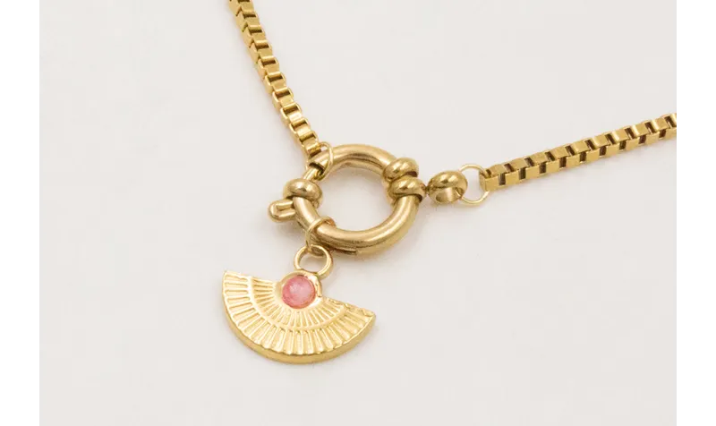 Collar ACERO INOX. Cadena eslabón cuadrado con col