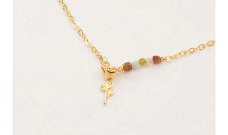 Collar ORO 18K. Cadena eslabón pequeño con colgant