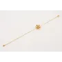 Pulsera ORO 18K. Cadena eslabón pequeño con flor y