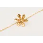 Pulsera ORO 18K. Cadena eslabón pequeño con flor y
