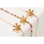 Pulsera ORO 18K. Cadena eslabón pequeño con flor y