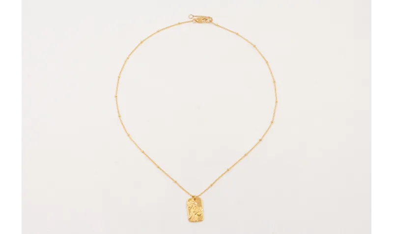 Solitario ORO 18K. Cadena micro bola con colgante 