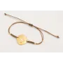 Pulsera ORO 18K. Hilo marrón con nudo serpiente co