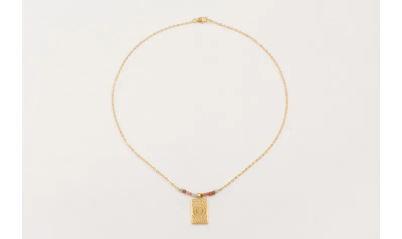 Collar ORO 18K. Cadena eslabón pequeño con colgant