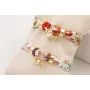 Pulsera lazo estampado bies flores lila y morada c