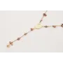 Collar rosario con cadena chips de turmaline rosa 