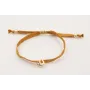 Pulsera seda natural casida color mostaza con koal