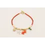 Pulsera con micro tubos de coral, cubos dorados ma